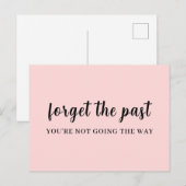 Don't Look Back Perzik Roze Ontwerp Briefkaart (Voorkant / Achterkant)