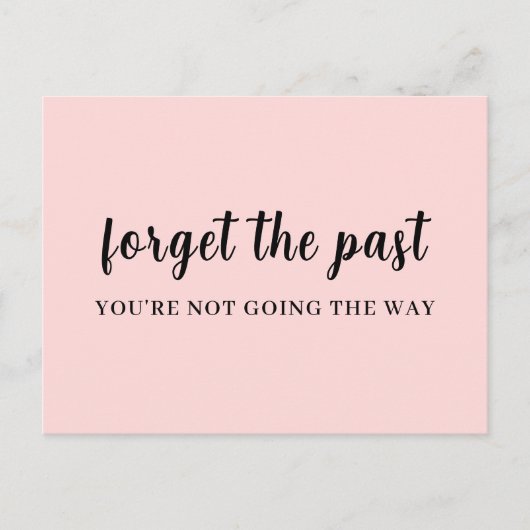 Don't Look Back Perzik Roze Ontwerp Briefkaart (Voorkant)