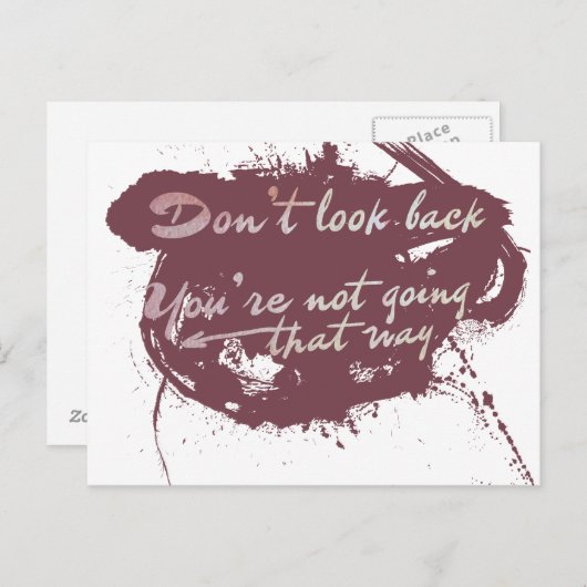 Don't look back you're not going that way briefkaart (Voorkant / Achterkant)