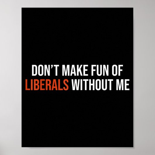 Don't Make Fun Of Liberals Without Me  Poster (Voorkant)