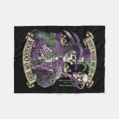 Don't Make Me Go All Voodoo On You Skeleton Mardi  Fleece Deken (Voorkant (Horizontaal))