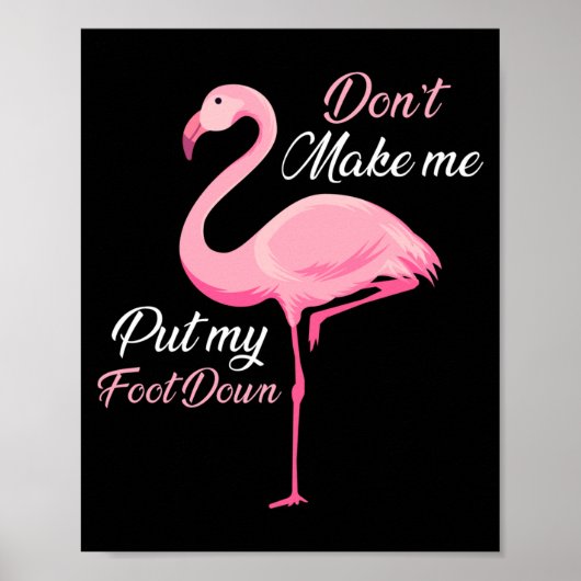 Don't Make Me Put My Foot Down Nk Flamingo Long Sl Poster (Voorkant)