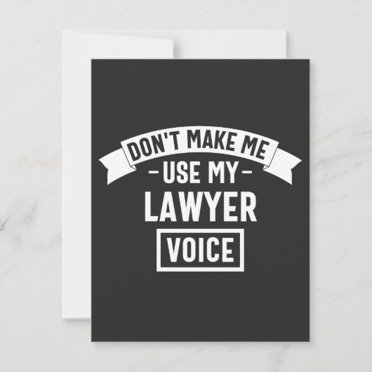 Don't make me use my lawyer voice bedankkaart (Voorkant)