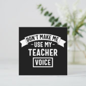 don't make me use my teacher voice save the date (Staand voorkant)