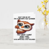 Don't Me Off I'm A Mpy Old Woman I Do What I Want  Kaart (Gele Bloem)