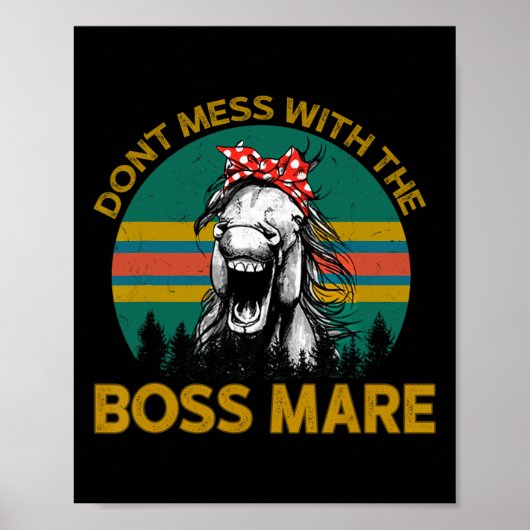 Dont Mess met Baas Mare Horseback Riding Vint Poster (Voorkant)