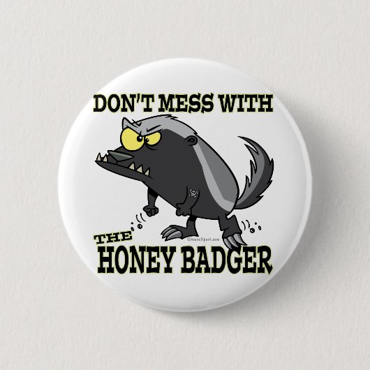 DONT MESS MET DE HONTBADGER RONDE BUTTON 5,7 CM (Voorkant)