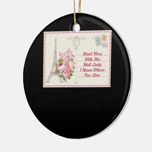 Dont Mess Met Mail Lady Carrier Mailwoman Post Keramisch Ornament (Links)