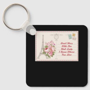 Dont Mess Met Mail Lady Carrier Mailwoman Post Sleutelhanger