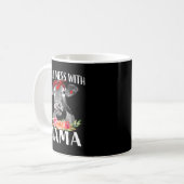 Dont Mess met mamma Funny Koe mam Boerderij Gift Koffiemok (Voorkant links)