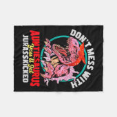 Don't Mess With Auntiesaurus - Aunty Auntie Gender Fleece Deken (Voorkant (Horizontaal))