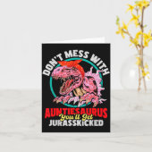 Don't Mess With Auntiesaurus - Aunty Auntie Gender Kaart (Gele Bloem)