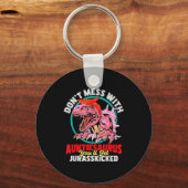 Don't Mess With Auntiesaurus - Aunty Auntie Gender Sleutelhanger (Voorkant)