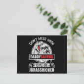 Don't Mess With Daddy Saurus Dinosaur Family Dad Briefkaart (Staand voorkant)