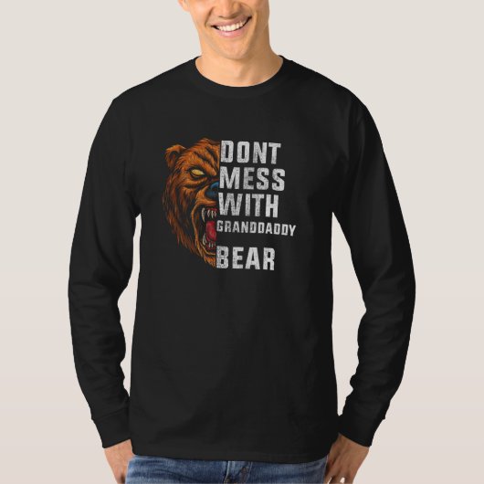 don't mess with Granddaddy bear   autism T-shirt (Voorkant)