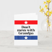 Don't Mess With Grandpa Texas Dad Granddad Grandfa Kaart (Gele Bloem)