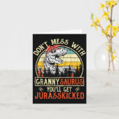 Don't Mess With Grannysaurus You'll Get Jurkicked Kaart (Gele Bloem)