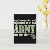 Dont Mess With Me My Uncle Is In The Army Baby Kaart (Gele Bloem)