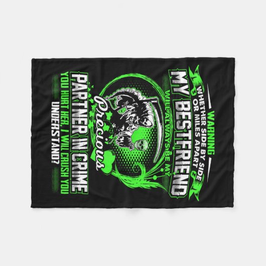 Don't Mess With My Friend  Fleece Deken (Voorkant (Horizontaal))