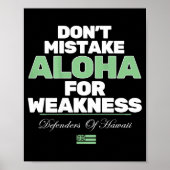 Don't Mistake Aloha For Weakness (on Back)  Poster (Voorkant)