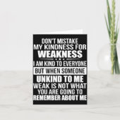 Don't Mistake My Kindness For Weakness  Kaart (Voorkant)