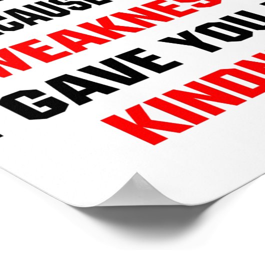 Dont Mistake My Kindness For Weakness Poster (Hoek)