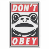 Don't Obey Funny Frog Resist No King USA Sticker (Voorkant)