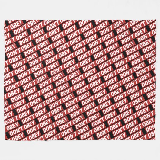 Don't Obey Portland Frog Protest Fleece Deken (Voorkant (Horizontaal))