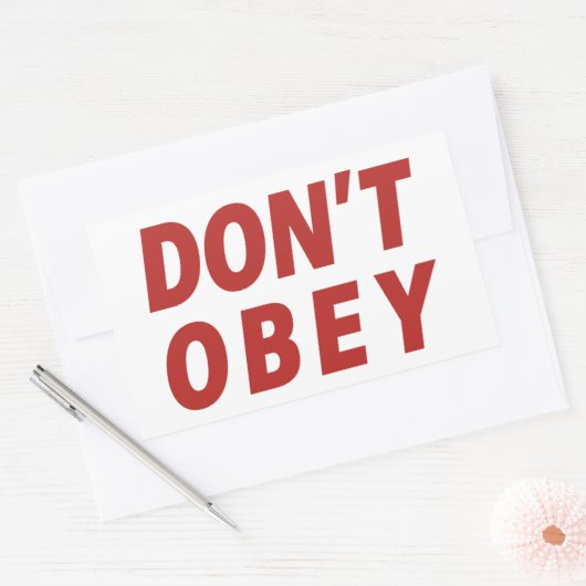 Don't Obey Portland Frog Protest Rechthoekige Sticker (Envelop)