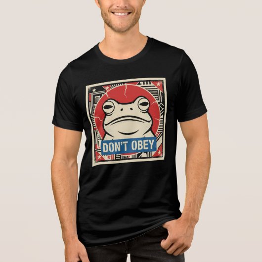 Don't Obey Portland Frog Protest Tri-Blend Shirt (Voorkant)