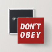 Don't Obey Portland Frog Protest Vierkante Button 5,1 Cm (Voorkant /achterkant)