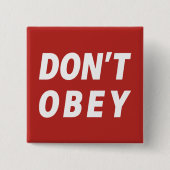 Don't Obey Portland Frog Protest Vierkante Button 5,1 Cm (Voorkant)