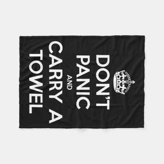 Dont Panic And Carry A Towel  Fleece Deken (Voorkant (Horizontaal))