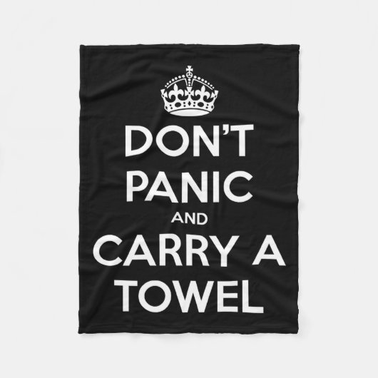 Dont Panic And Carry A Towel  Fleece Deken (Voorkant)