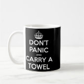 Dont Panic And Carry A Towel Koffiemok (Links)