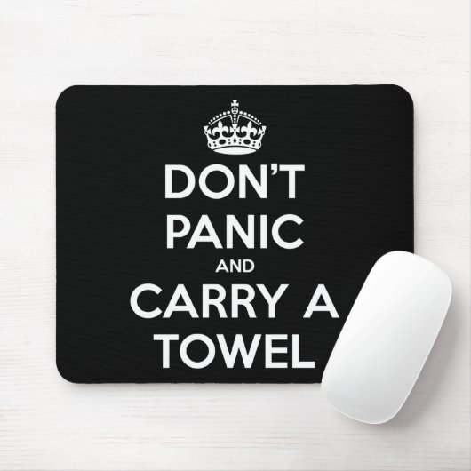 Dont Panic And Carry A Towel  Muismat (Met muis)