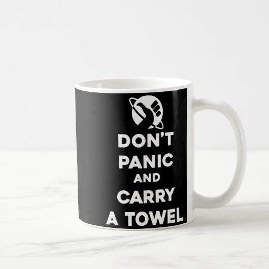 Don't Panic And Carry A Towel - Towel Day May 25th Koffiemok (Rechts)