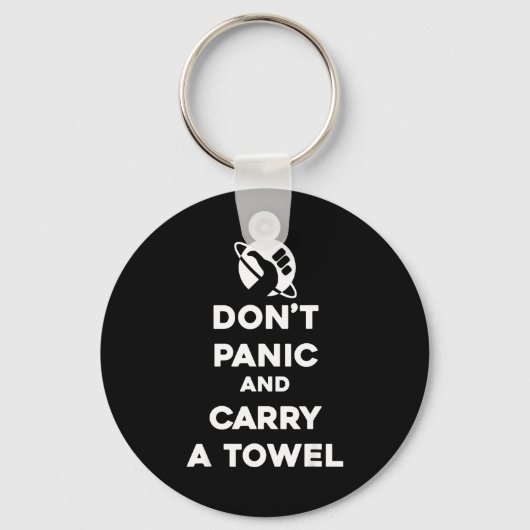 Don't Panic And Carry A Towel - Towel Day May 25th Sleutelhanger (Voorkant)