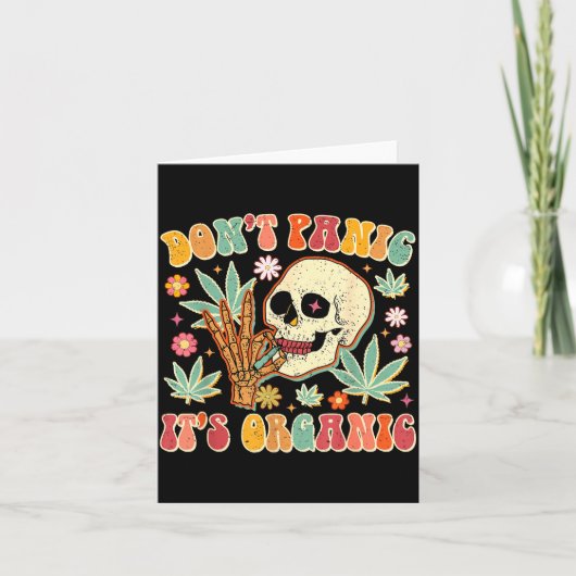 Don't Panic It's Organic Weed Skull  Kaart (Voorkant)