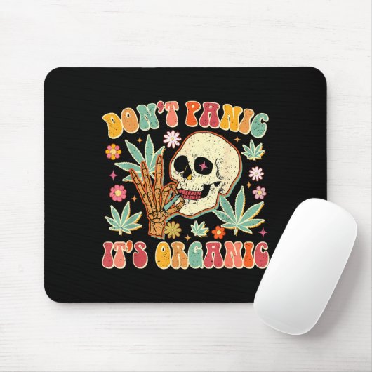 Don't Panic It's Organic Weed Skull  Muismat (Met muis)