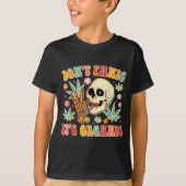 Don't Panic It's Organic Weed Skull  T-shirt (Voorkant)