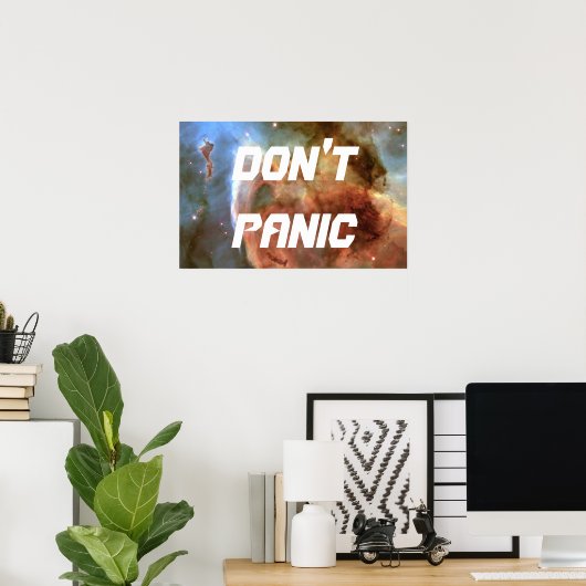 DON'T PANIC POSTER (Thuiskantoor)
