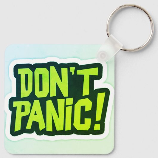 Don't Panic premium design Keychain (Achterkant)