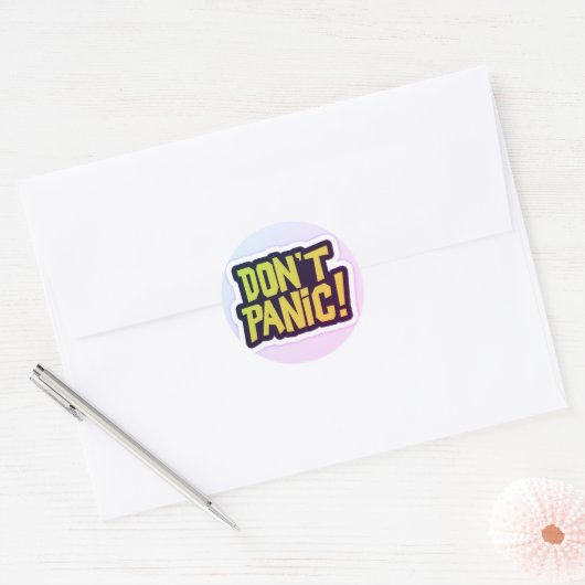 Don't Panic premium design Ronde Sticker (Envelop)