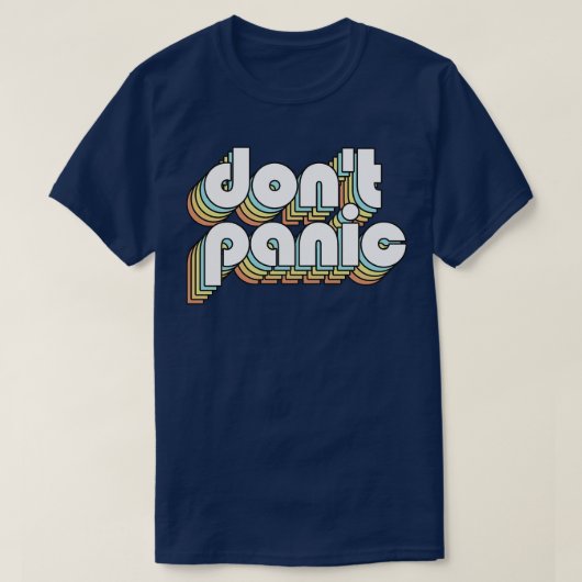 Dont Panic Retro Rainbow Typografie Vervaagd Stijl T-shirt (Design voorkant)