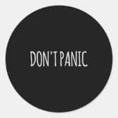 Don't Panic  Ronde Sticker (Voorkant)