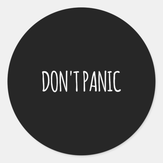 Don't Panic  Ronde Sticker (Voorkant)