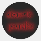 DON'T PANIC RONDE STICKER (Voorkant)