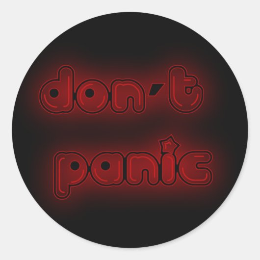 DON'T PANIC RONDE STICKER (Voorkant)