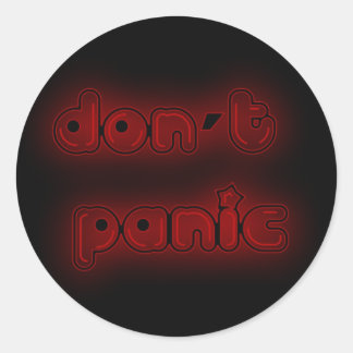 DON'T PANIC RONDE STICKER
